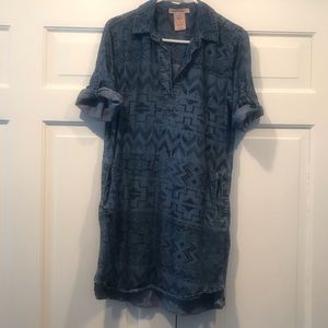 Philosophy Aztec style light denim like dress